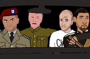 En un dibujo animado, a Manu lo secuestra un falso presidente argentino