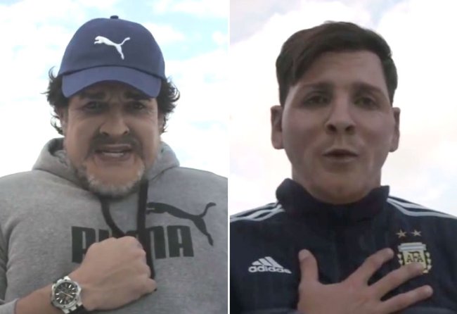 Martín Bossi regaló otro video: Messi y Maradona hablaron por Skype