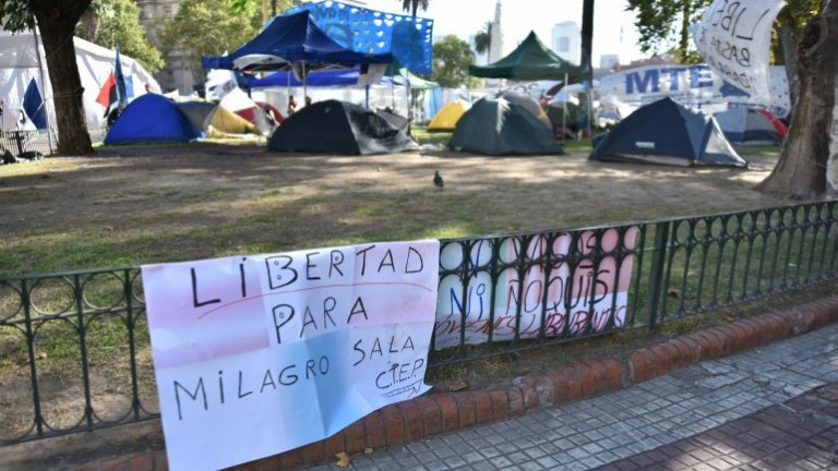 Levantaron parte del campamento por Milagro Sala