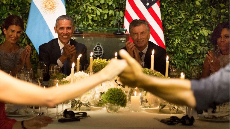 Macri, en la cena de honor, aseguró que Estados Unidos con Argentina «va a tener diálogo»