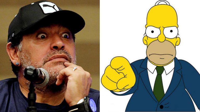 Homero Simpson le respondió la Diego Maradona