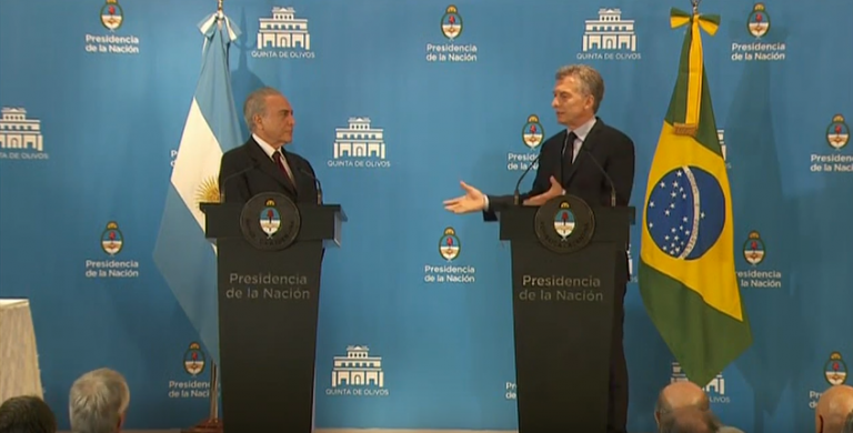 Macri y Temer apuestan a un Mercosur más integrado con el mundo