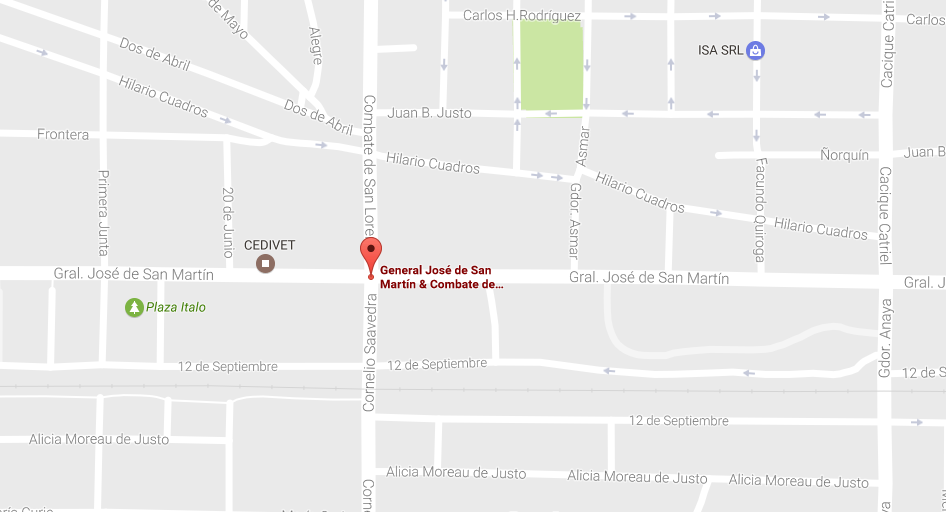 mapa corte de calle