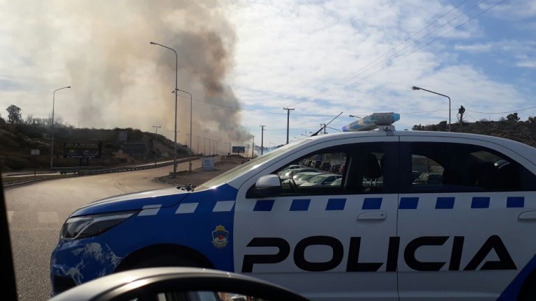 Incendio entorpeció el tránsito en la Ruta 7