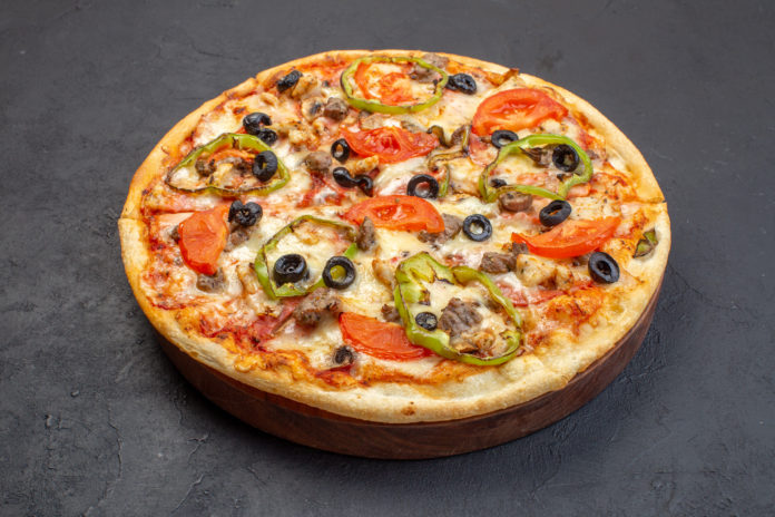 front-view-delicious-cheese-pizza-consists-olives-pepper-tomatoes-dark-surface-1